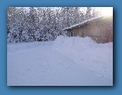Behind barn after shovelling